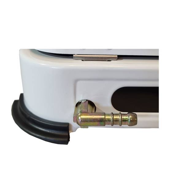 Réchaud gaz portable 3 feux 3450W Blanc laqué Couvercle Plaque de cuisson KEMPER - Image 4