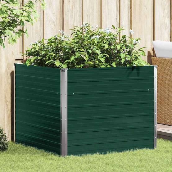 Vidaxl - Jardinière 100 x 100 x 77 cm Acier galvanisé Vert vidaXL 47021 - Image 1