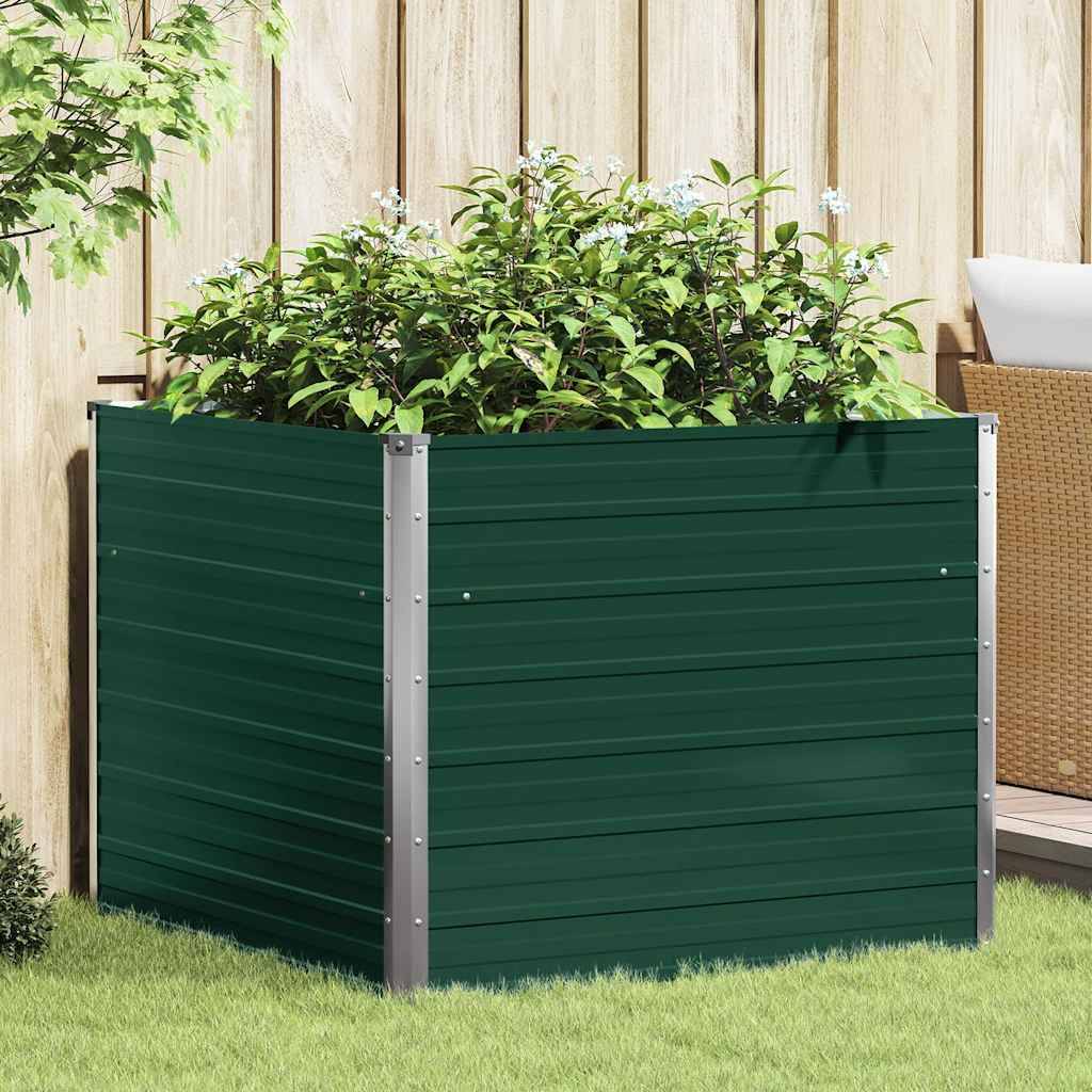 Vidaxl - Jardinière 100 x 100 x 77 cm Acier galvanisé Vert vidaXL 47021 - Image 1