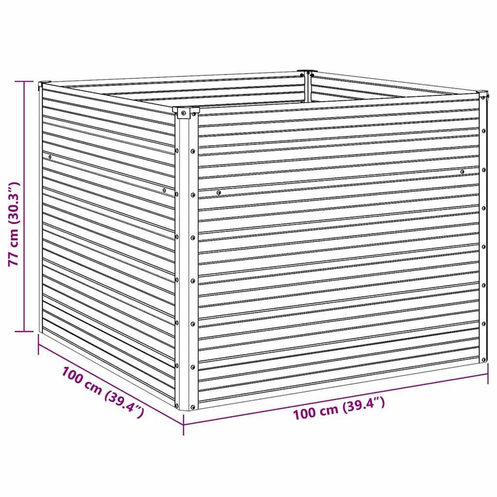 Vidaxl - Jardinière 100 x 100 x 77 cm Acier galvanisé Vert vidaXL 47021 - Image 3