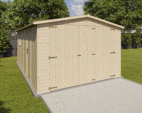 Garage abri voiture bois brut 18 m2 - Image 3