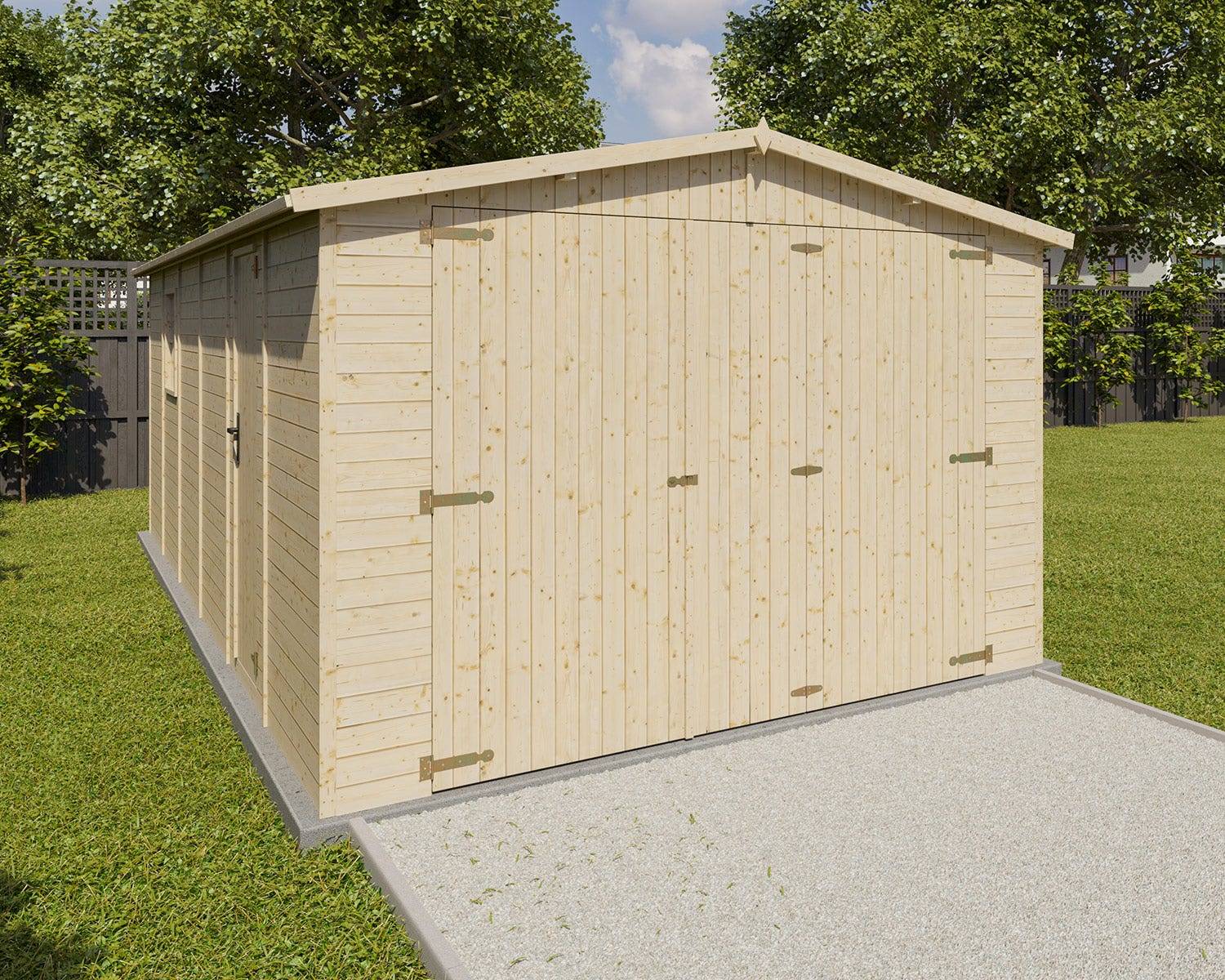 Garage abri voiture bois brut 18 m2 - Image 3