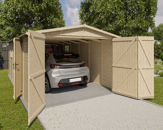 Garage abri voiture bois brut 18 m2 - Image 5