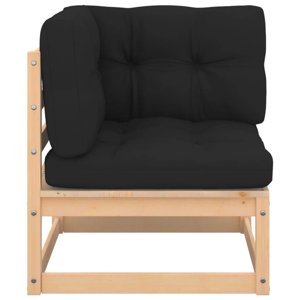 Helloshop26 - Salon de jardin meuble d'extérieur ensemble de mobilier 5 pièces avec coussins bois de pin massif - Image 3