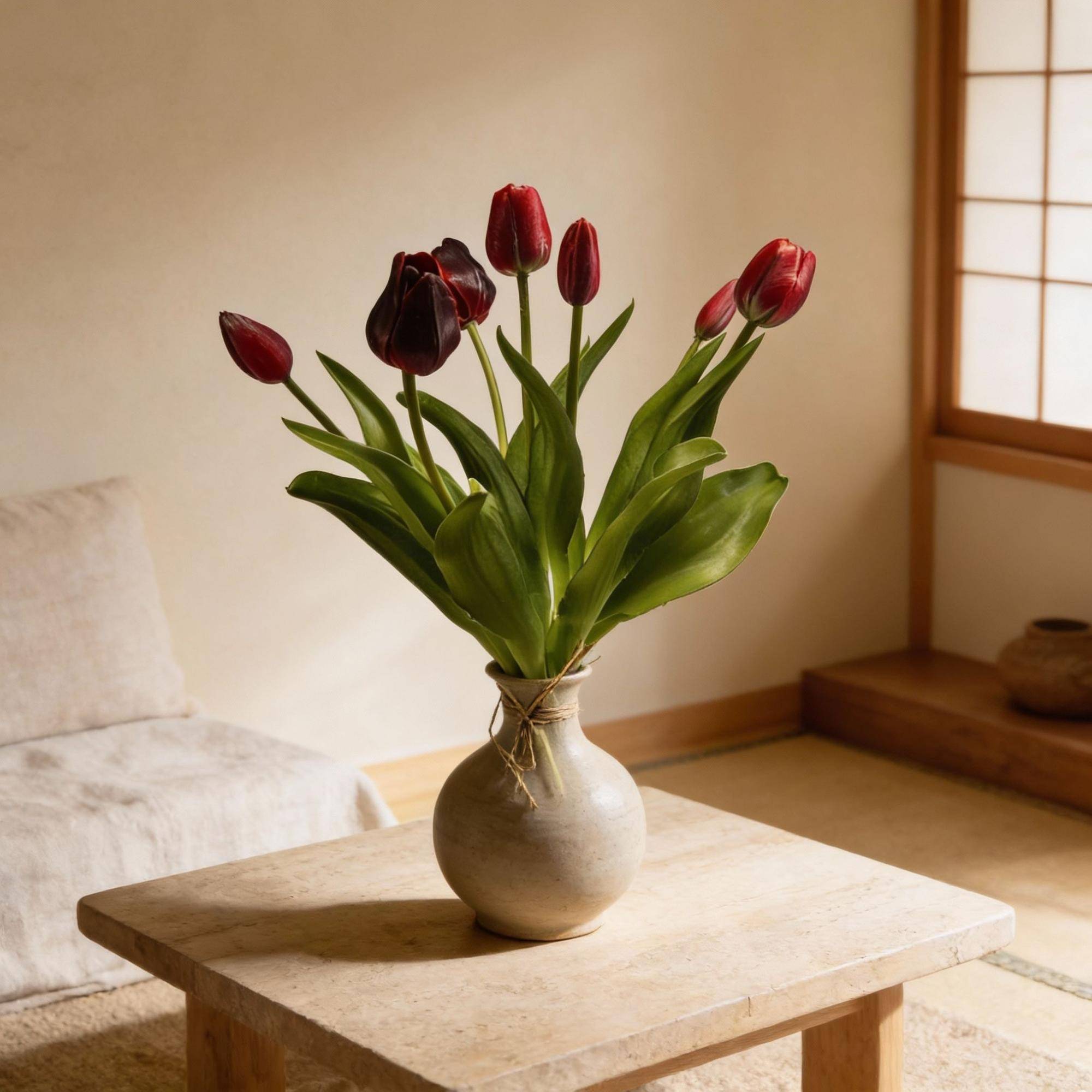 PANGIVO - Bouquet de tulipes artificielles plastique rouge 42 cm - PANGIVO - Image 4
