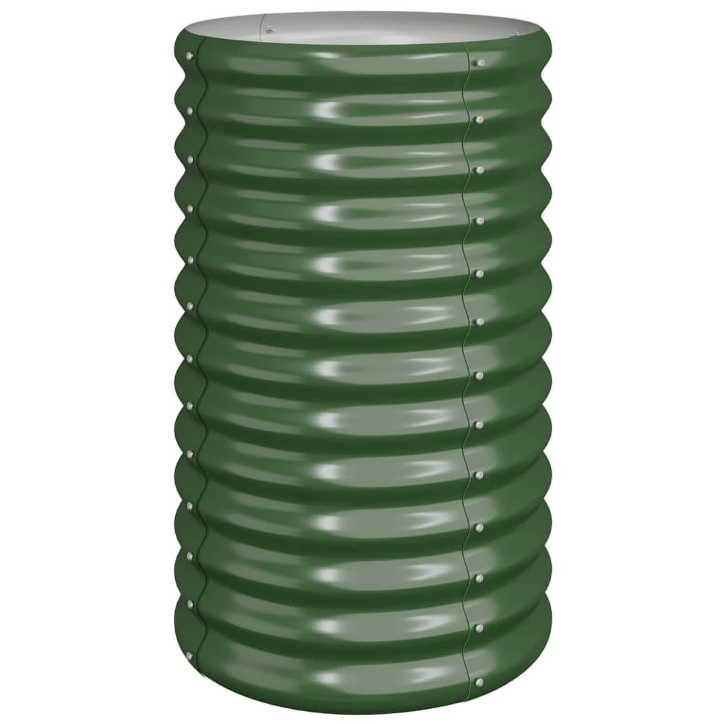 Jardinière, Bac à fleurs, Pot de fleurs Acier enduit de poudre 40x40x68 cm Vert - Image 1