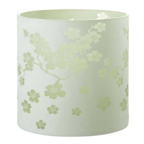 Photophore Design en Verre "Fleurs" 24cm Vert - Image 1