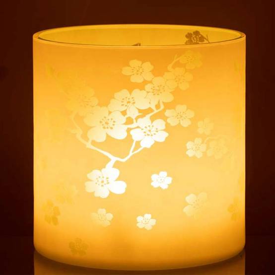Photophore Design en Verre "Fleurs" 24cm Vert - Image 3