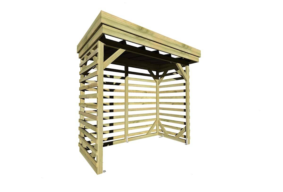 Abri Français - ABRI Bûches en Bois - 2,8m2 - 2,15x1,31m - Pin Sylvestre traité Autoclave - Surface Int : 1,8m2 / 3 stères / Abri Français - Image 1