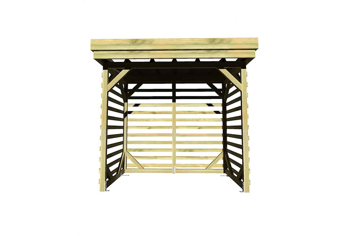 Abri Français - ABRI Bûches en Bois - 2,8m2 - 2,15x1,31m - Pin Sylvestre traité Autoclave - Surface Int : 1,8m2 / 3 stères / Abri Français - Image 2