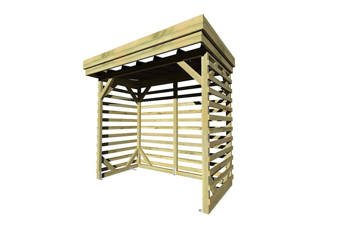 Abri Français - ABRI Bûches en Bois - 2,8m2 - 2,15x1,31m - Pin Sylvestre traité Autoclave - Surface Int : 1,8m2 / 3 stères / Abri Français - Image 3