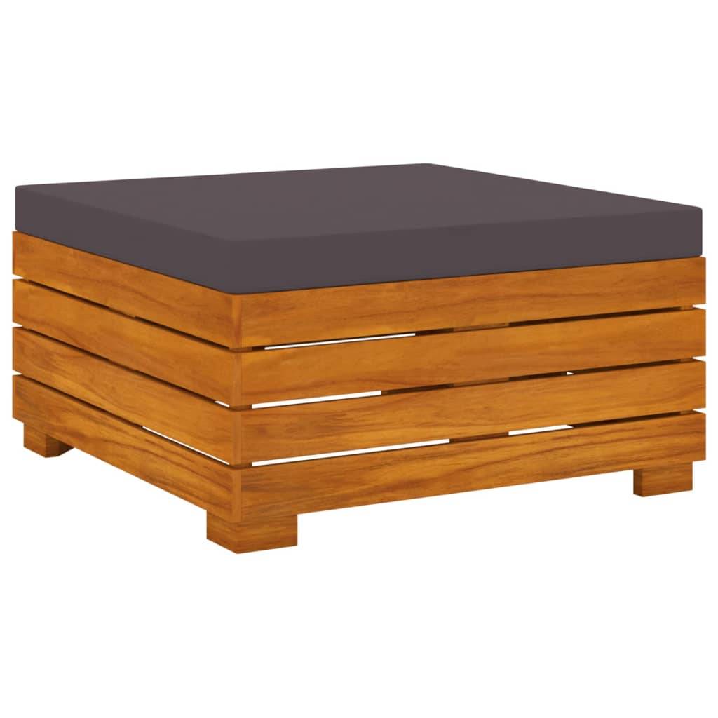 Helloshop26 - Salon de jardin meuble d'extérieur ensemble de mobilier 9 pièces avec coussins bois d'acacia solide - Image 4