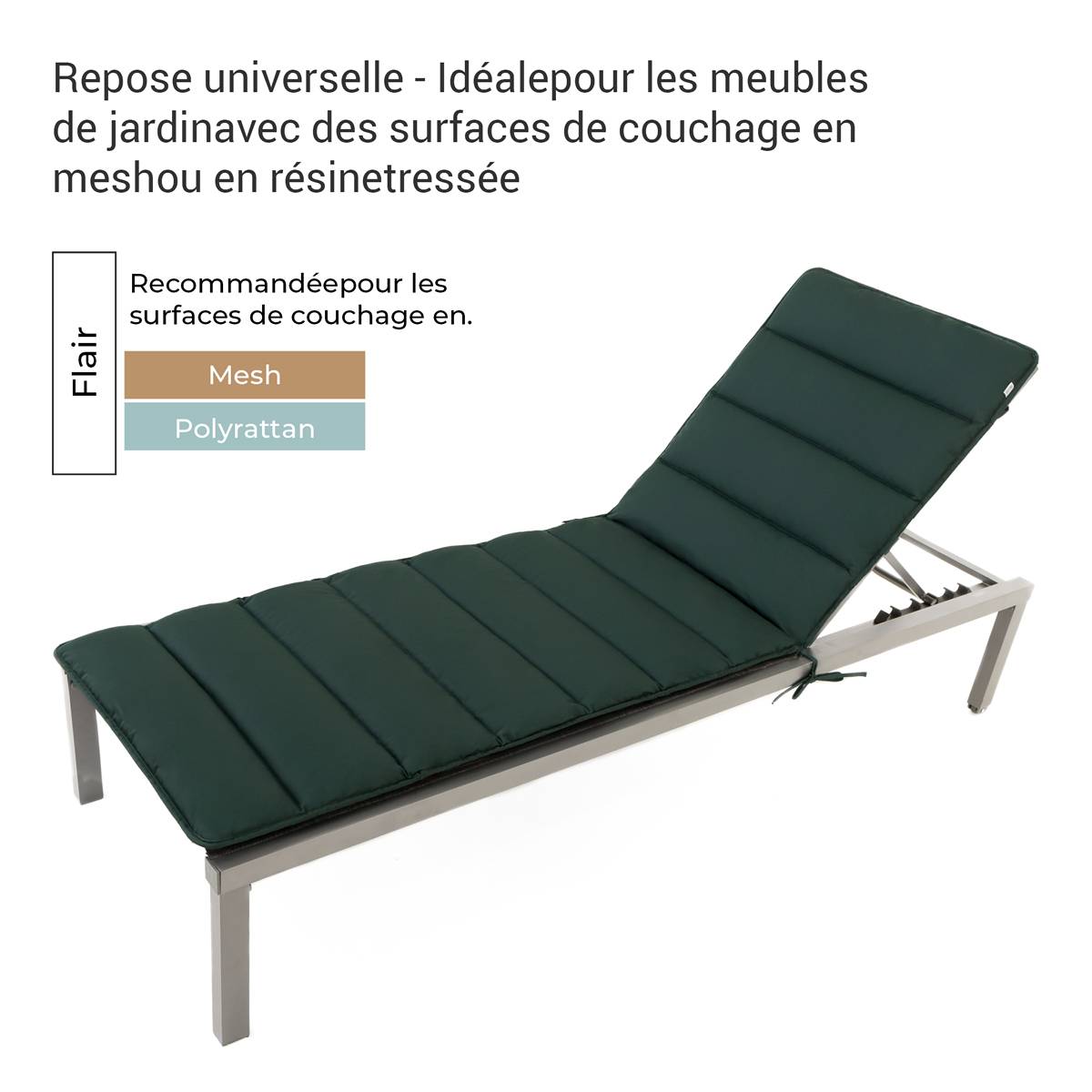 Coussin de Transat FlAIR - vert - 190x60cm - Image 3