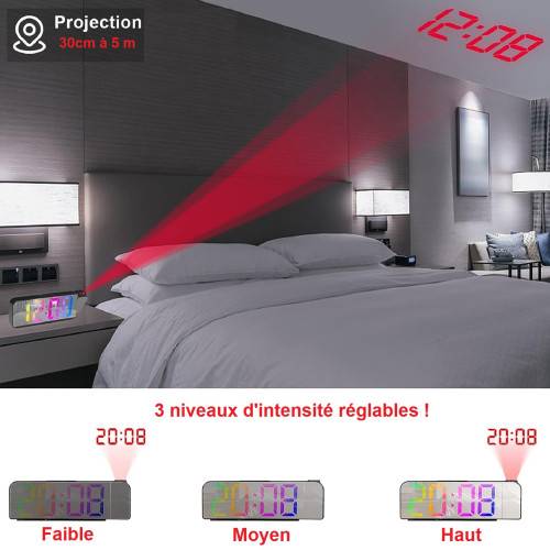 Inovalley - Réveil-projecteur miroir multicolore - Image 3