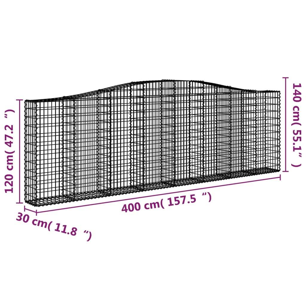 Vidaxl - Panier de gabions arqué 400x30x120/140 cm Fer galvanisé vidaXL 153406 - Image 3