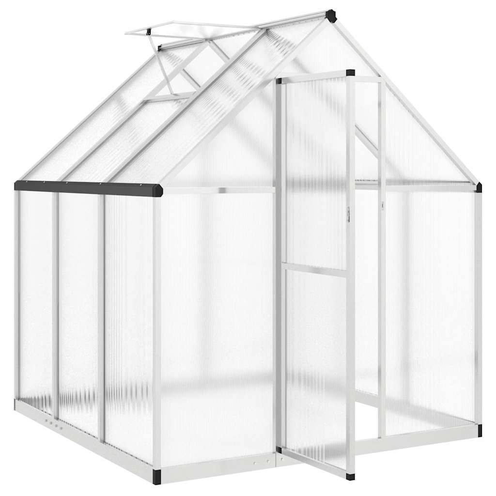 Serre aluminium et polycarbonate argent 169 x 169 x 195 cm - PANGIVO - Image 6