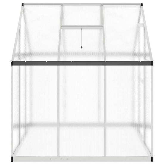 Serre aluminium et polycarbonate argent 169 x 169 x 195 cm - PANGIVO - Image 4