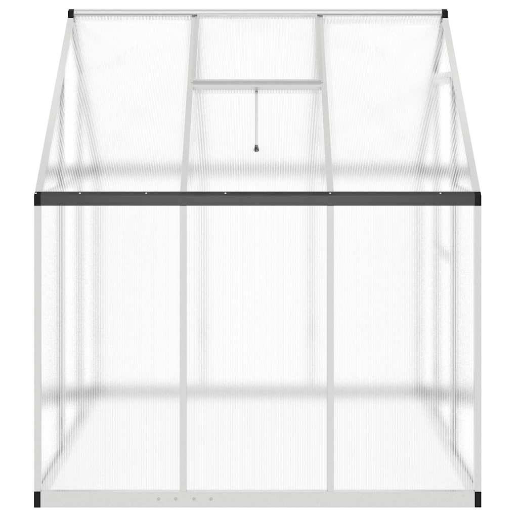 Serre aluminium et polycarbonate argent 169 x 169 x 195 cm - PANGIVO - Image 4