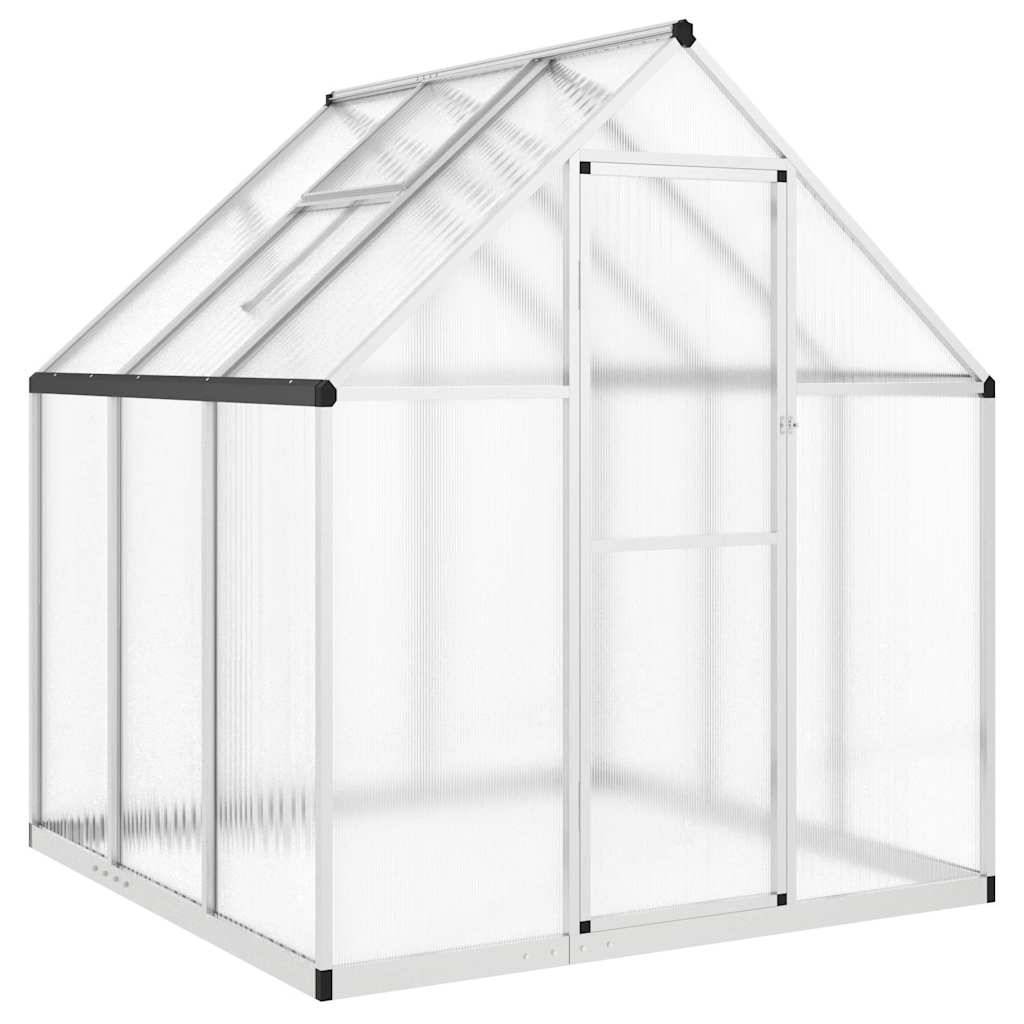 Serre aluminium et polycarbonate argent 169 x 169 x 195 cm - PANGIVO - Image 2