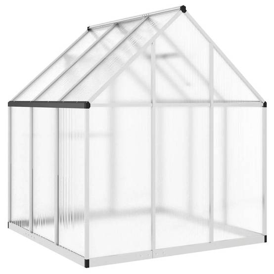 Serre aluminium et polycarbonate argent 169 x 169 x 195 cm - PANGIVO - Image 5