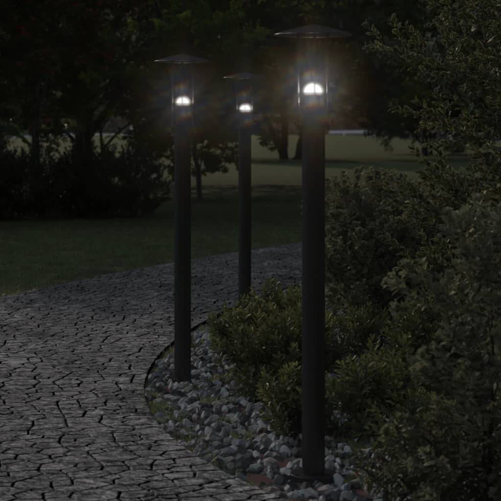 Lampadaire de jardin - Lampadaire d'extérieur noir 100 cm acier inoxydable-JU1060 - Image 2