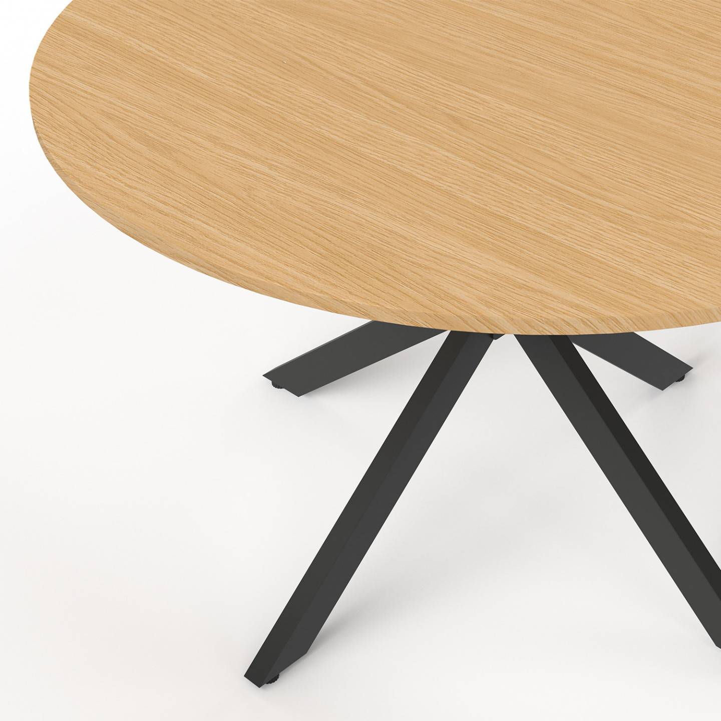 IDMARKET - Table de jardin ronde MESSINA 120 cm 6 personnes pied araignée plateau métal effet bois - Image 6