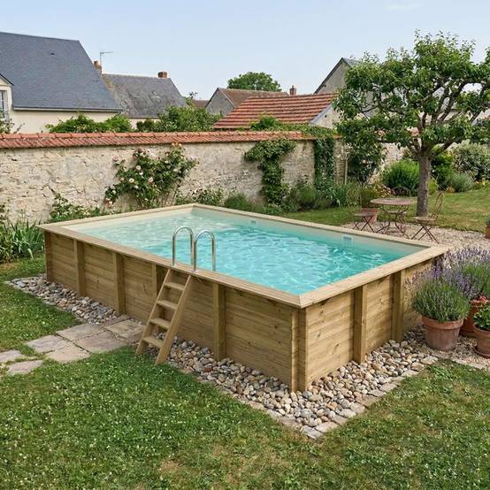 Altanka - Piscine hors sol en bois AQUA 10.2 x 5.2 - H.1.45 m avec plage, sable, cadre en métal - sans dalle - BAS7310OSPU3+PLA310 - ALTANKA - Image 1