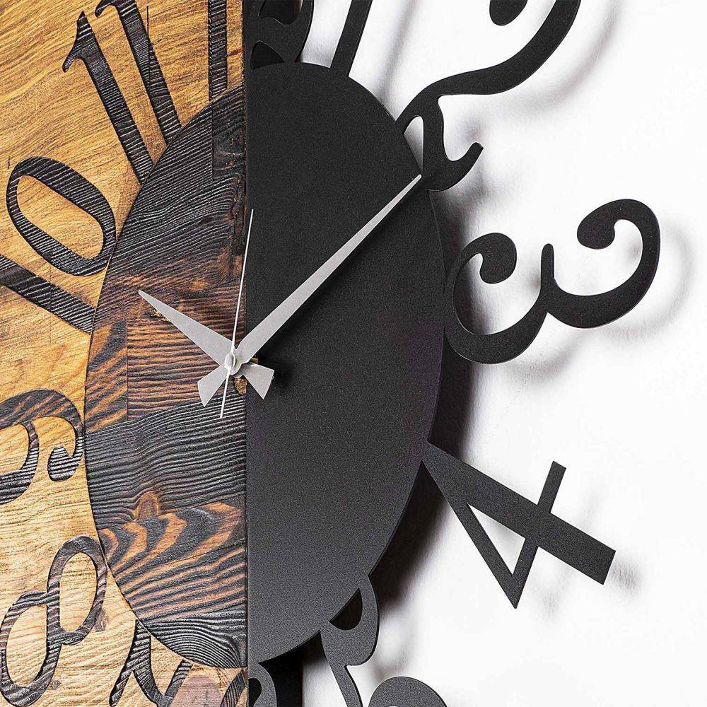 Hanah Home - Horloge en bois et métal Clock Chiffres - Image 4