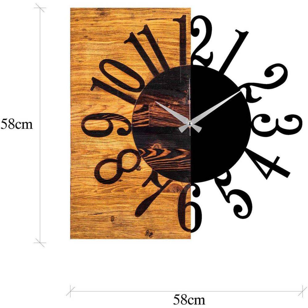 Hanah Home - Horloge en bois et métal Clock Chiffres - Image 3
