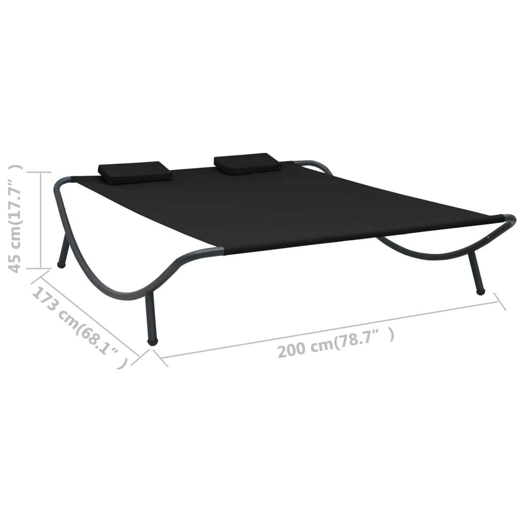 Prolenta Premium - Chaise longue pliante/transat Garinor Noir 200 X 145 cm - P87209N - Image 7