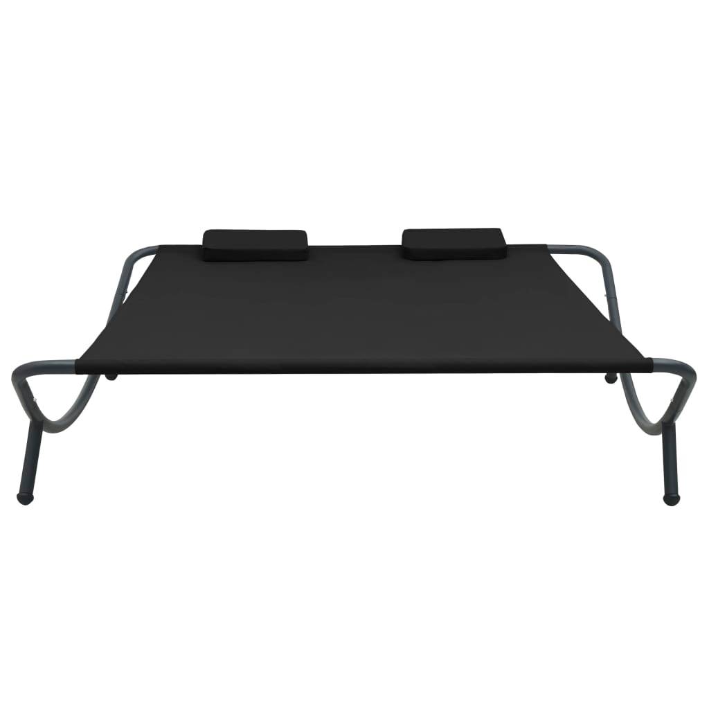 Prolenta Premium - Chaise longue pliante/transat Garinor Noir 200 X 145 cm - P87209N - Image 2