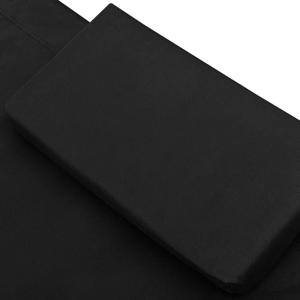 Prolenta Premium - Chaise longue pliante/transat Garinor Noir 200 X 145 cm - P87209N - Image 5