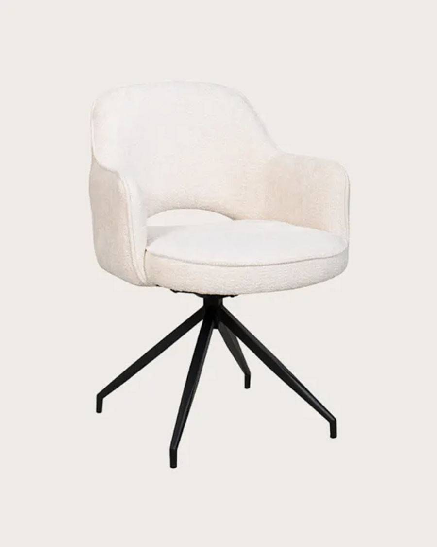 Elba - Lot de 2 chaises en tissu et pieds métal - UNIQKA - Image 1