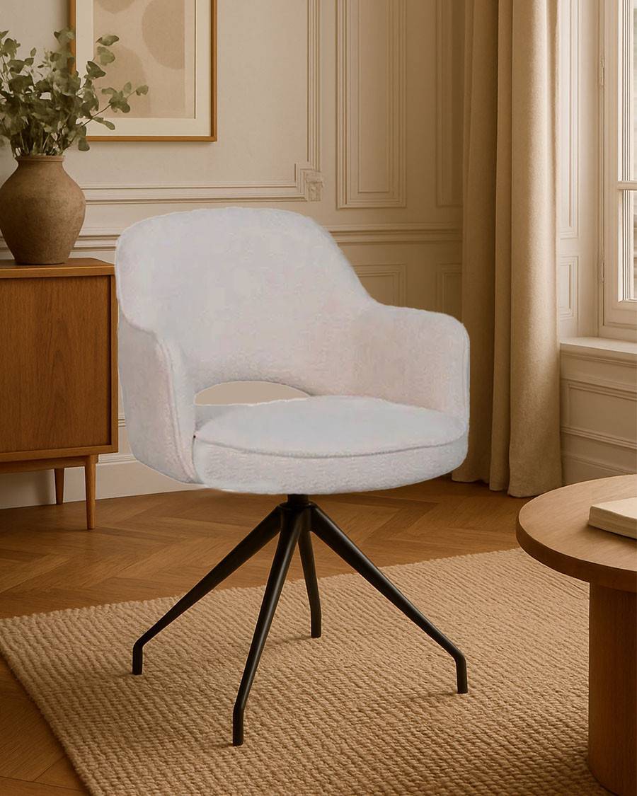 Elba - Lot de 2 chaises en tissu et pieds métal - UNIQKA - Image 6