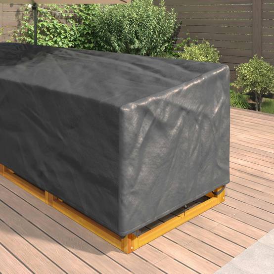 Housse de meubles tissu Oxford noir 300 x 300 x 80 cm - PANGIVO - Image 4
