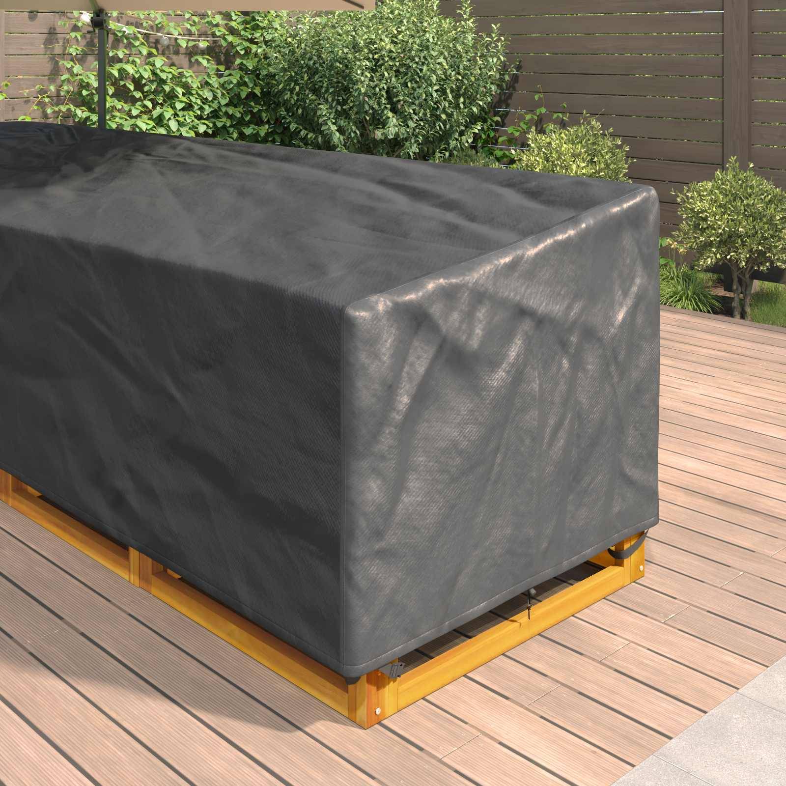 Housse de meubles tissu Oxford noir 300 x 300 x 80 cm - PANGIVO - Image 4