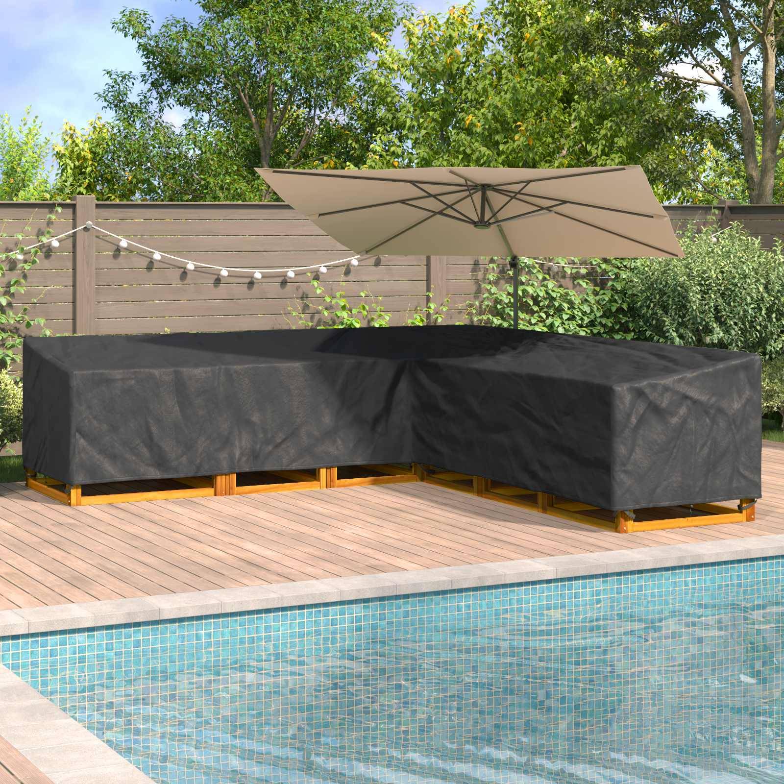 Housse de meubles tissu Oxford noir 300 x 300 x 80 cm - PANGIVO - Image 1