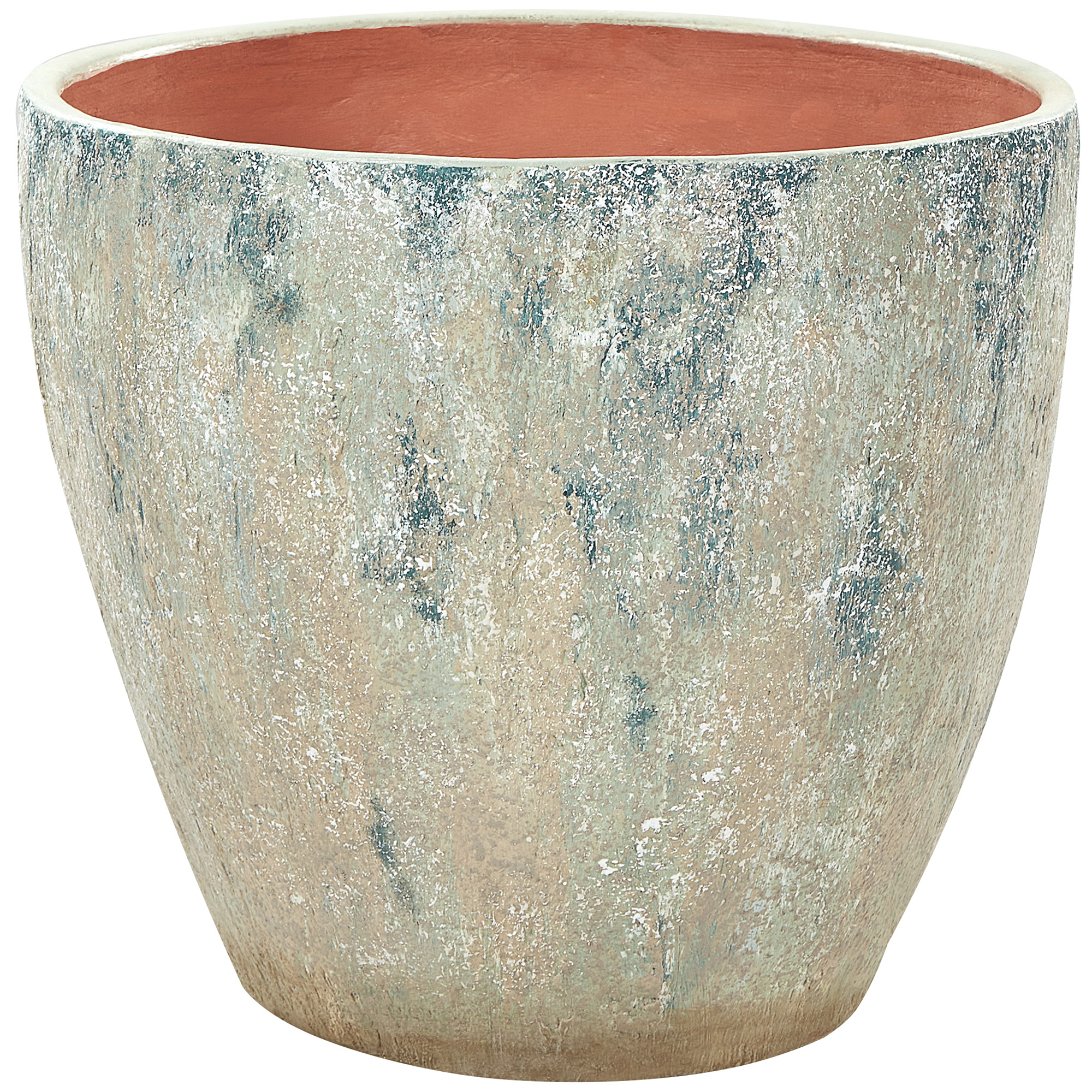 Beliani - Pot de Fleurs Vert en Terre Cuite 51 cm Ovale Extérieur et Intérieur Jardin Salon Accessoires - Image 1