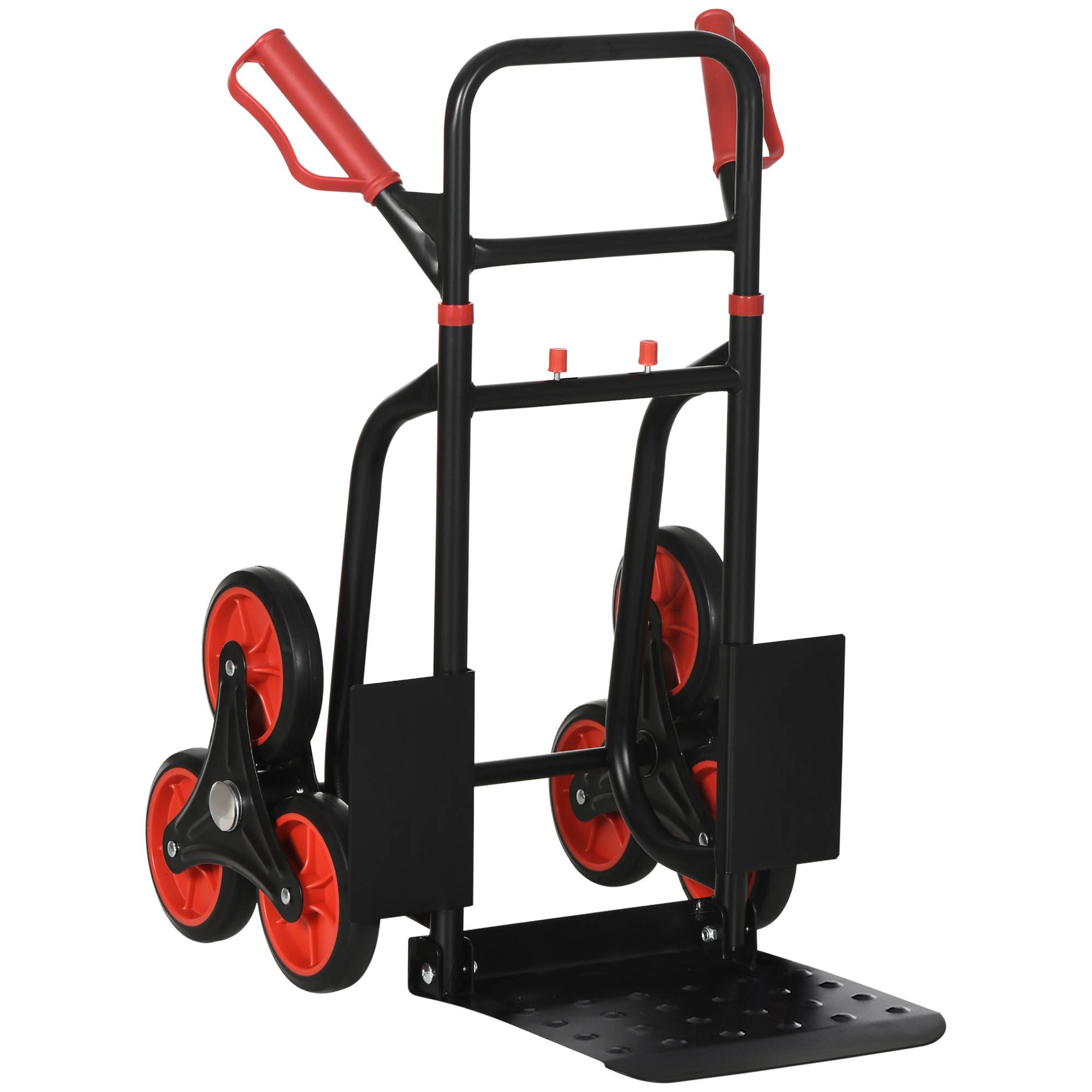 ComfortXL - Diable monte-escalier pliable en acier rouge et noir à 6 roues 67 x 44 x 106,5 cm pour charges jusqu'à 120 kg - Image 2