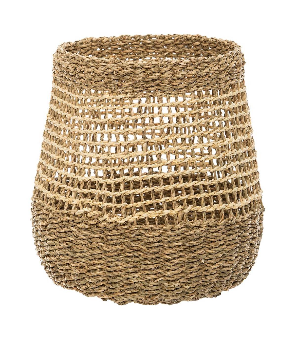 Set de 3 Paniers de rangement rond en Osier naturel tressé et ajouré - Image 4