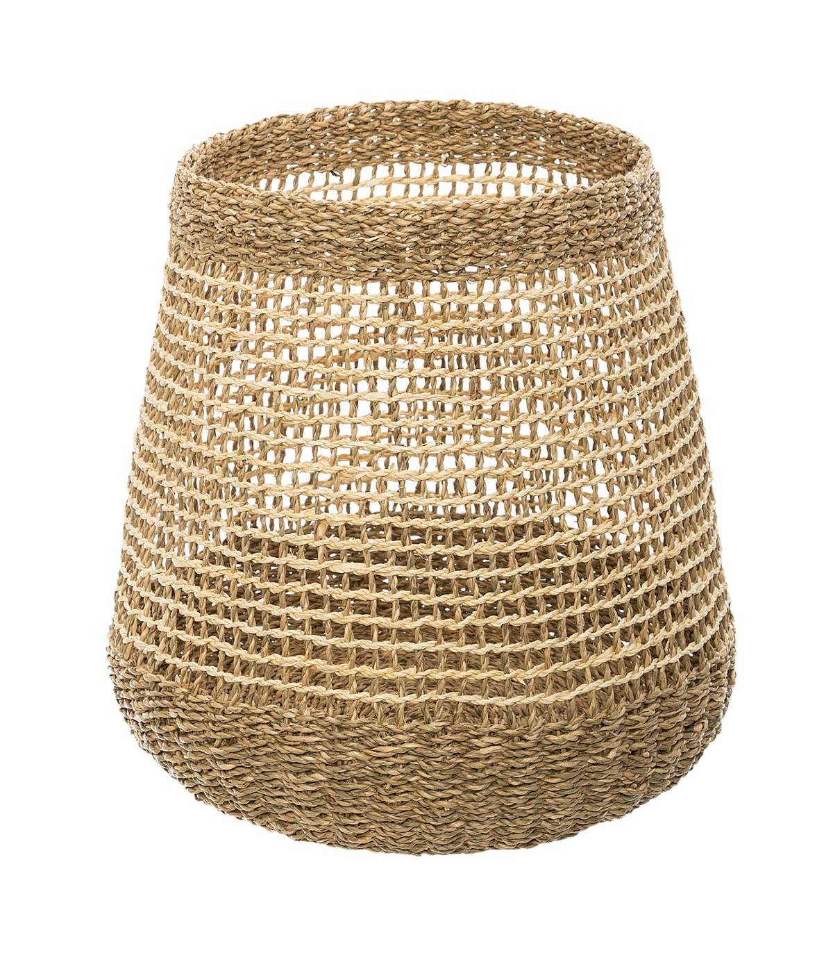 Set de 3 Paniers de rangement rond en Osier naturel tressé et ajouré - Image 3