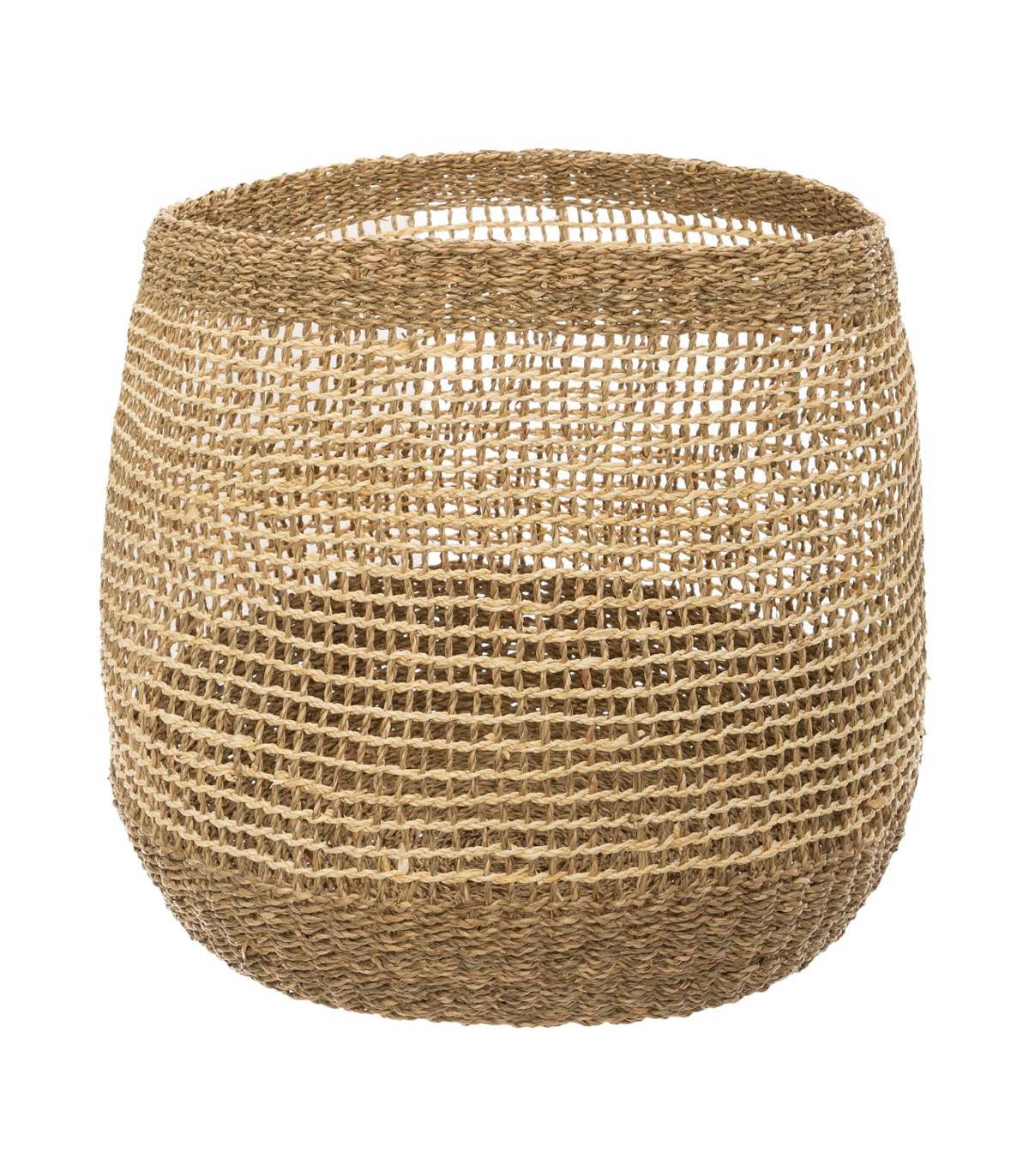 Set de 3 Paniers de rangement rond en Osier naturel tressé et ajouré - Image 2
