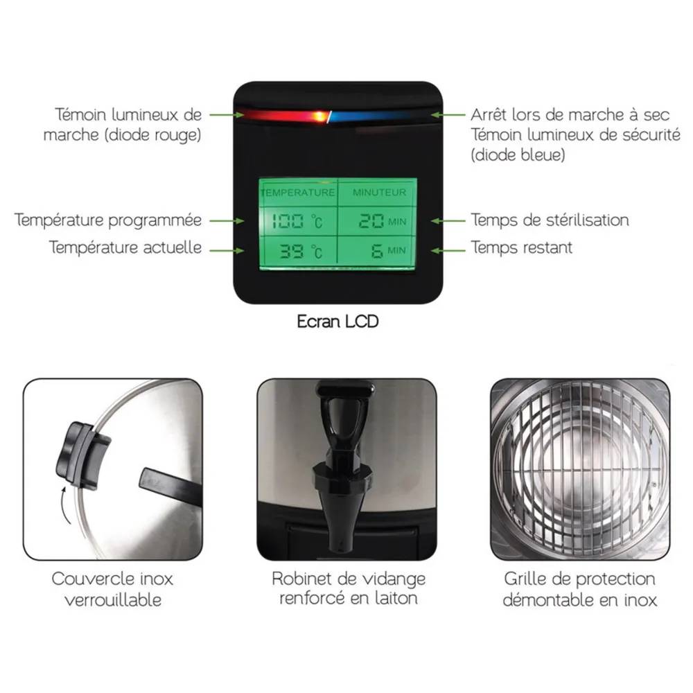 LE PRATIQUE - Kit stérilisateur 30 L, pince et ouvre-bocal Le Pratique - Image 3