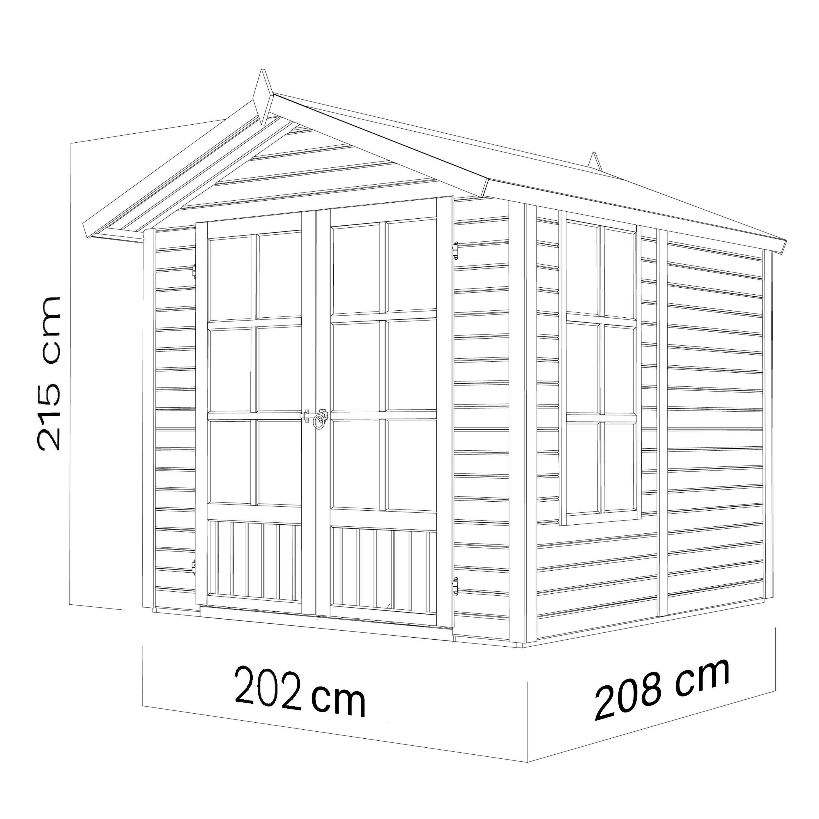 Abri de jardin bois Bertilo Melrose 19mm avec plancher 4,03m² naturel - Image 3