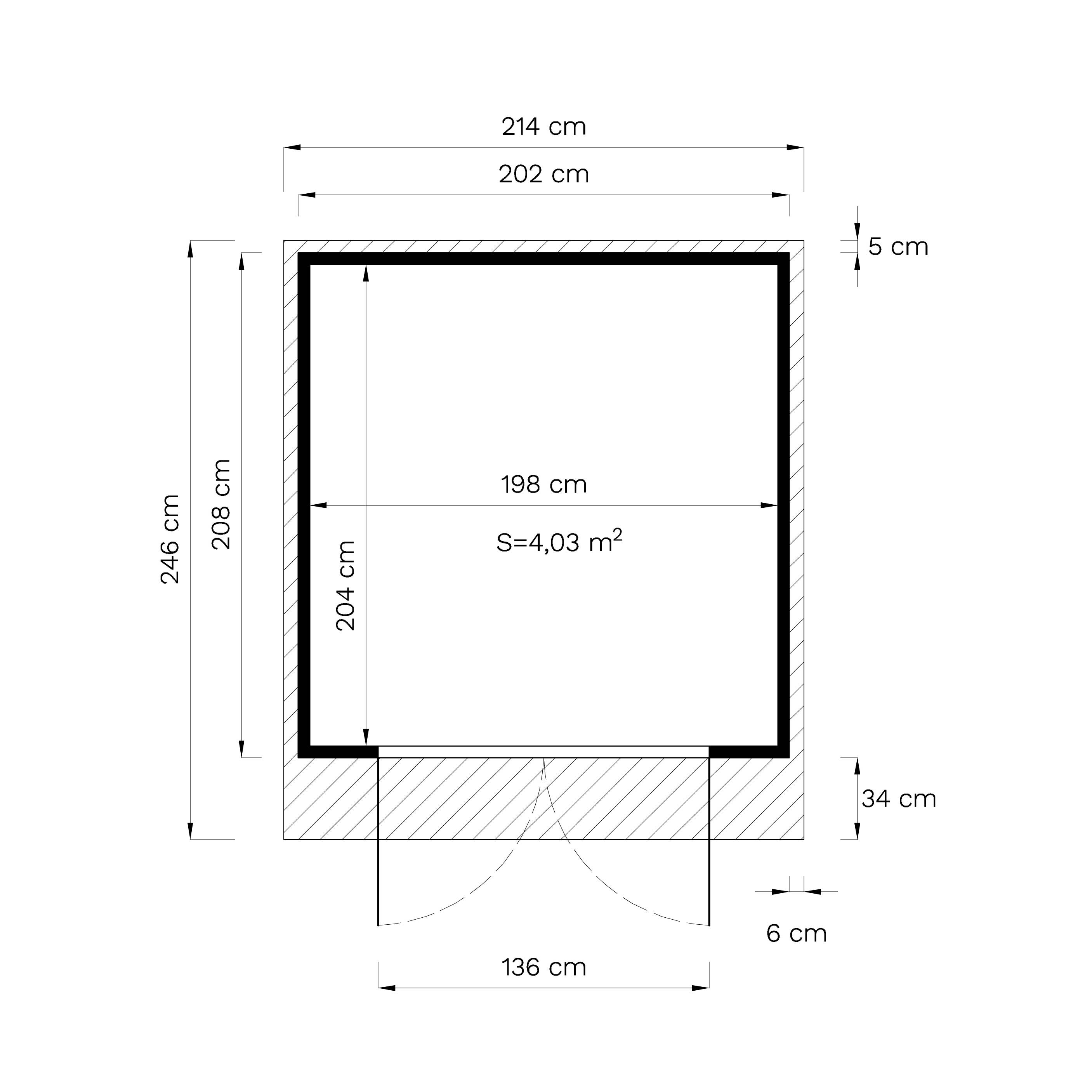 Abri de jardin bois Bertilo Melrose 19mm avec plancher 4,03m² naturel - Image 4