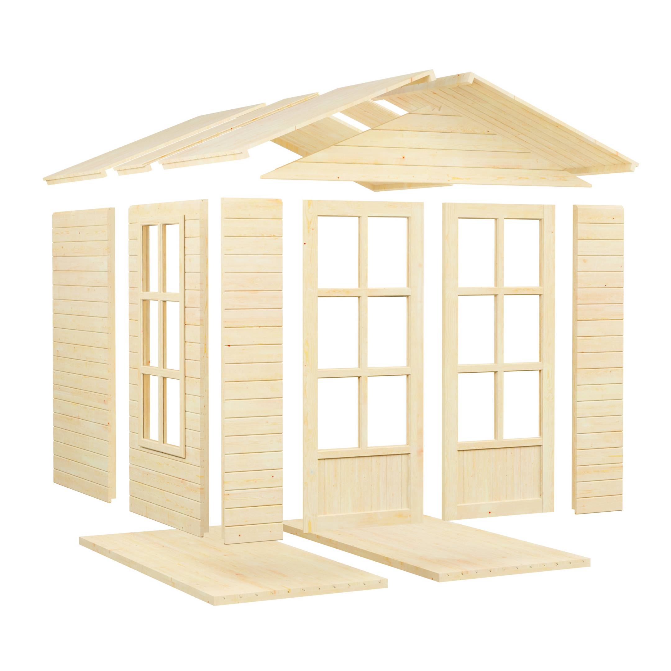 Abri de jardin bois Bertilo Melrose 19mm avec plancher 4,03m² naturel - Image 5