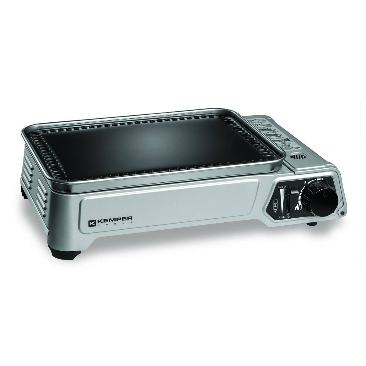 Plancha à gaz portable 2300W + 4 cartouches de gaz + Valise de transport KEMPER - Image 6