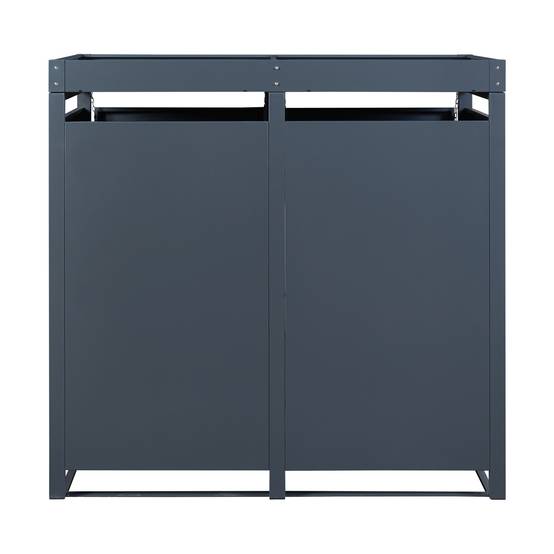 Cache-poubelle Valkeakoski pour 2 poubelles de 120 L acier galvanisé 110 x 115 x 62 cm anthracite en.casa - Image 7