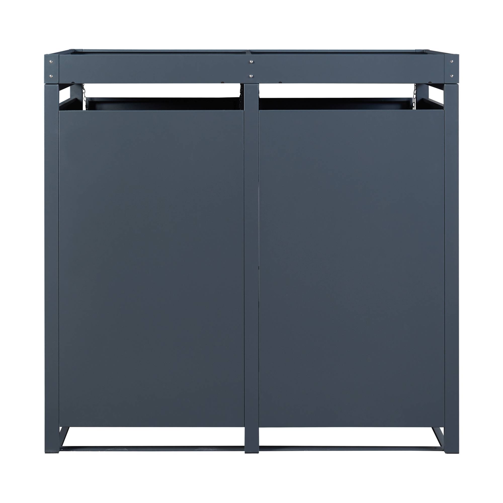 Cache-poubelle Valkeakoski pour 2 poubelles de 120 L acier galvanisé 110 x 115 x 62 cm anthracite en.casa - Image 7