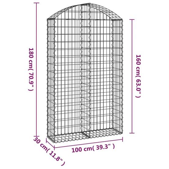 Vidaxl - Panier de gabions arqué 100x30x160/180 cm Fer galvanisé vidaXL 153428 - Image 3